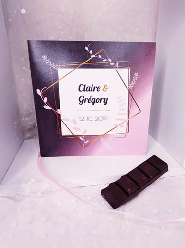 Faire-Part-Mariage-Carton-reponse-Gourmand-Chocolat-Brun-rose-Brest-Finistere