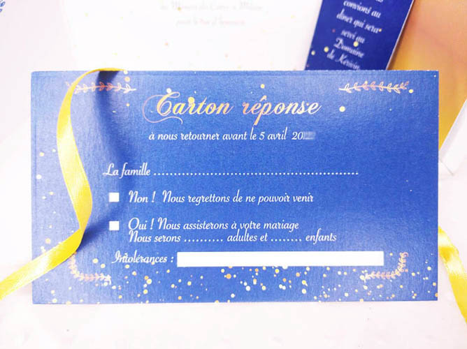 Faire-Part-Mariage-Ouvert-Carton-Reponse-Champetre-Festif-Bleu-Dore-Brest-Finistere