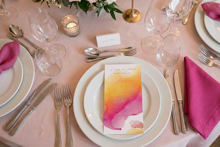 menu marque page rose orange