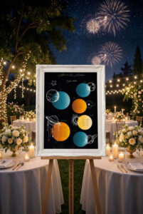 plan de table galaxie ciel étoilé