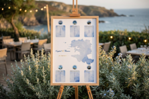 Plan de table océan bleu